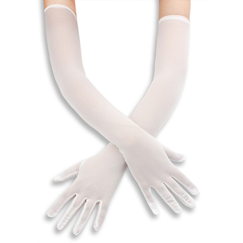 NoGenderWear Gants Longs Mesh Gloves 50cm Blancs